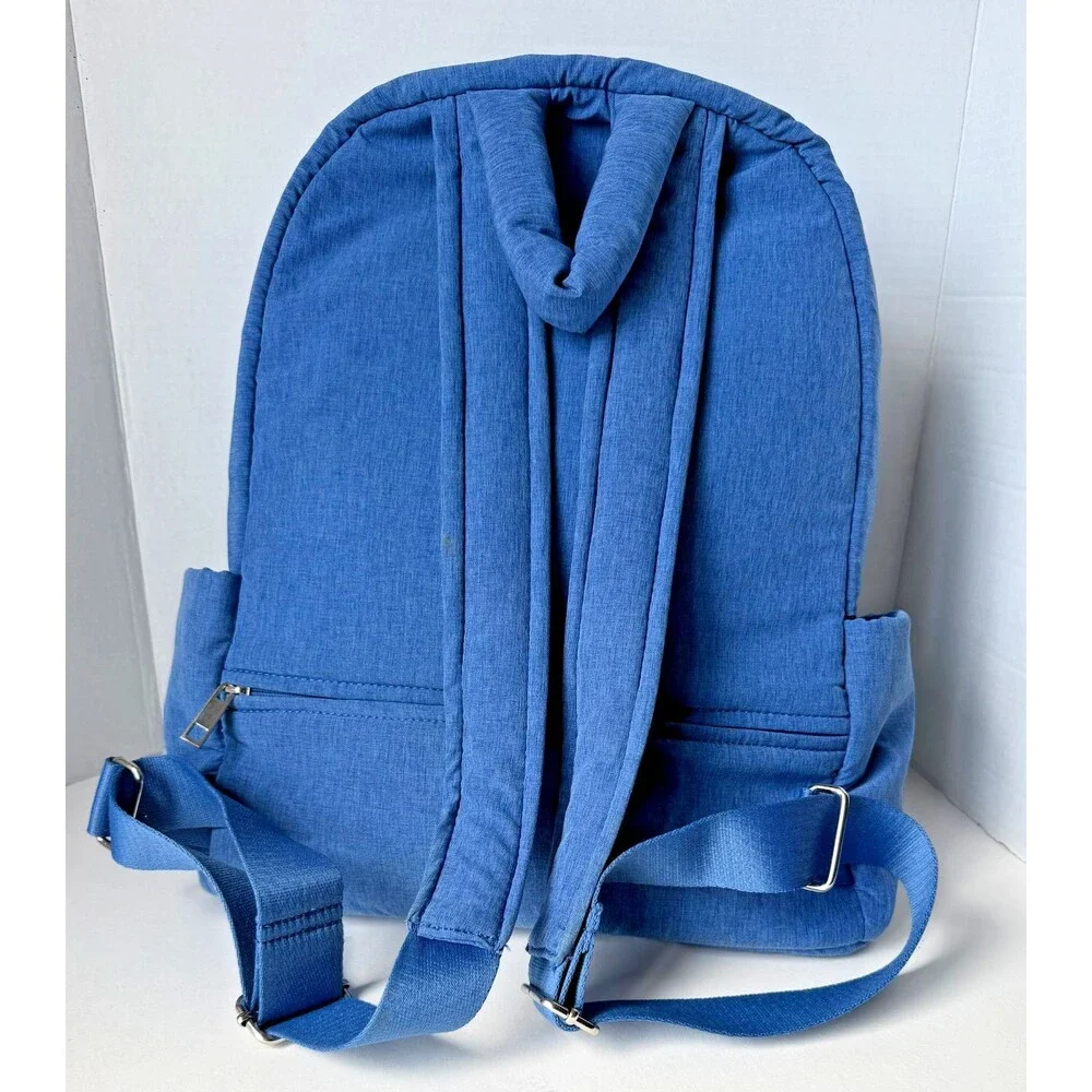 Go Dash Dot Maya Quilted Backpack Blue Lightweight Laptop School Travel Daypack